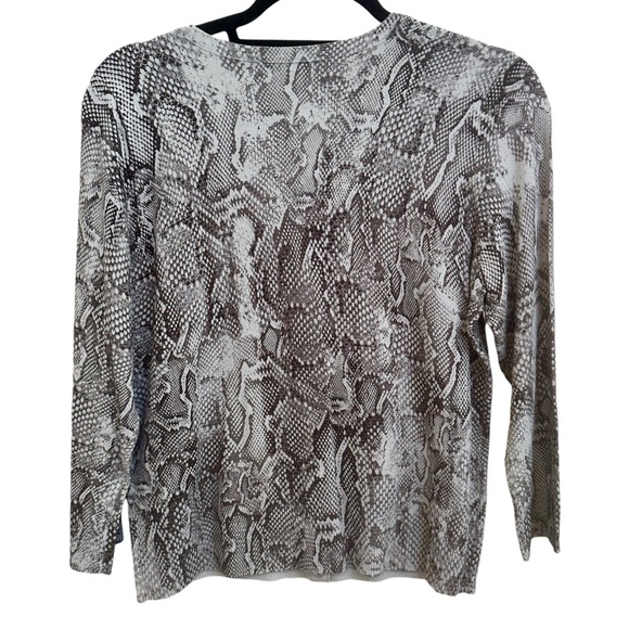 NWT! White House White Market Animal Print Cardigan Sweater Size Large Petite - Picture 4 of 7